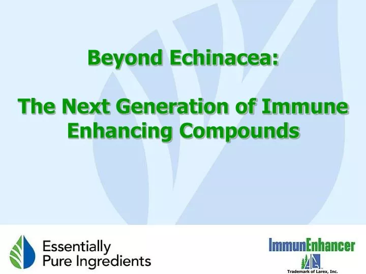 beyond echinacea the next generation of immune enhancing compounds