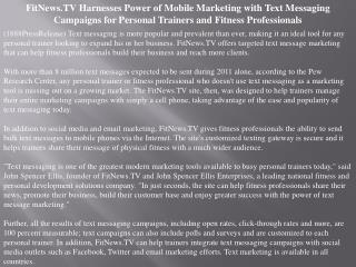 fitnews.tv harnesses power of mobile marketing with text mes