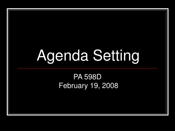 agenda setting