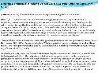 emerging economies stocking up on gold says pan american met
