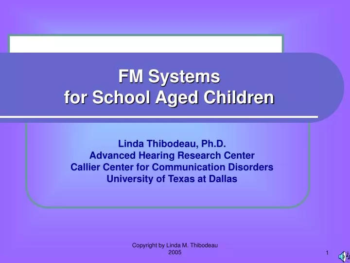 fm systems for school aged children