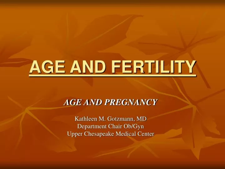 age and fertility