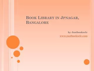 Online book library at Jpnagar
