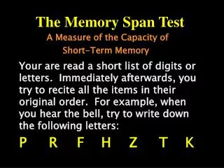 The Memory Span Test