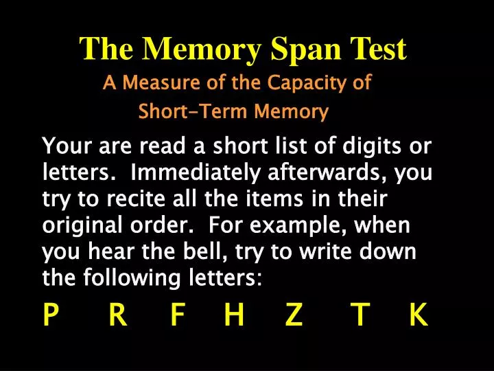 the memory span test
