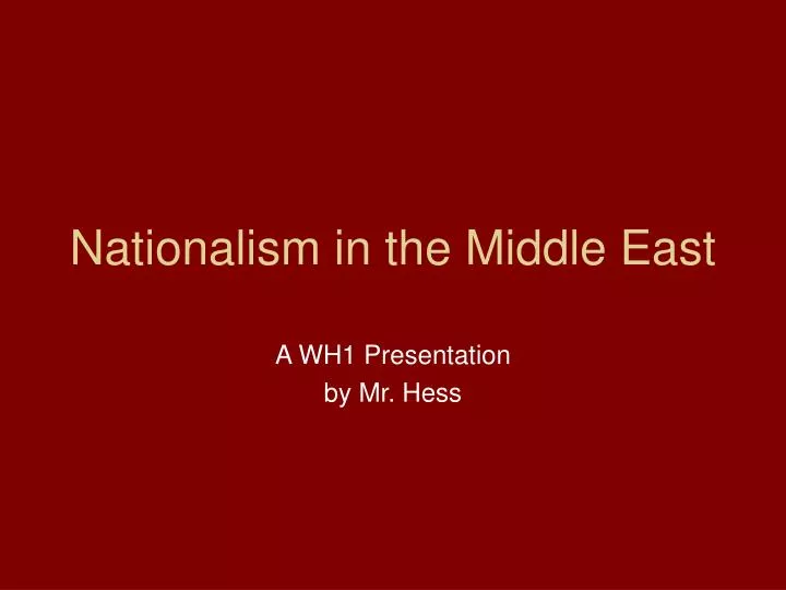 nationalism in the middle east