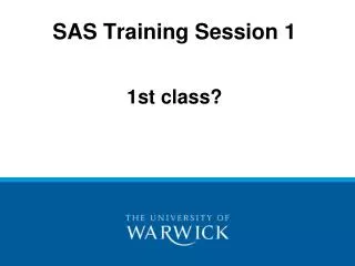 SAS Training Session 1