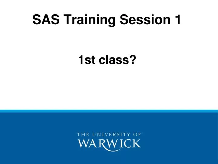 sas training session 1