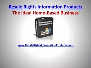 Resale Rights Information Products
