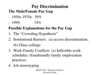 Pay Discrimination