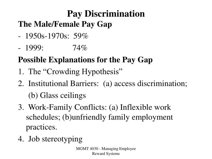 pay discrimination
