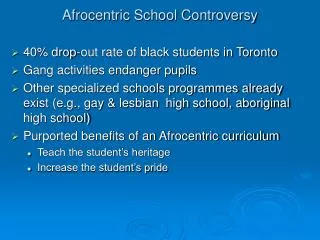 Afrocentric School Controversy