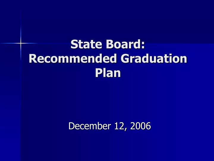 state board recommended graduation plan