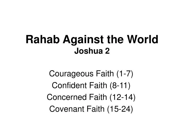rahab against the world joshua 2