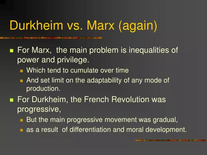 durkheim vs marx again