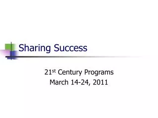 Sharing Success