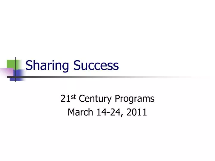 sharing success