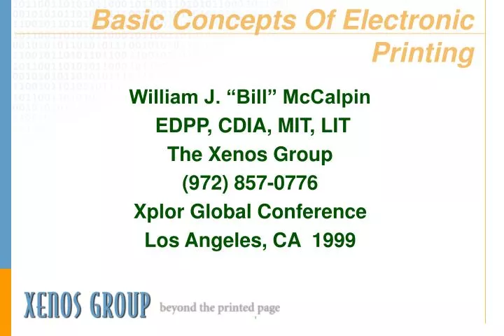 basic concepts of electronic printing