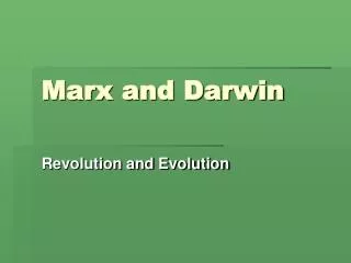 Marx and Darwin