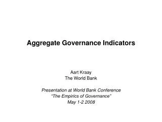 Aggregate Governance Indicators