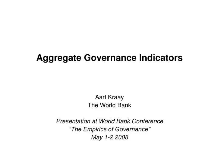 aggregate governance indicators