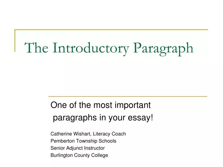 the introductory paragraph