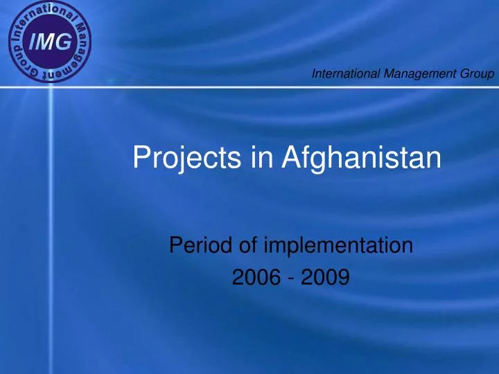 projects in afghanistan