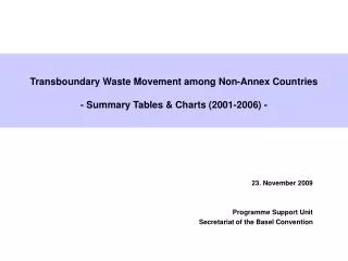Transboundary Waste Movement among Non-Annex Countries - Summary Tables &amp; Charts (2001-2006) -