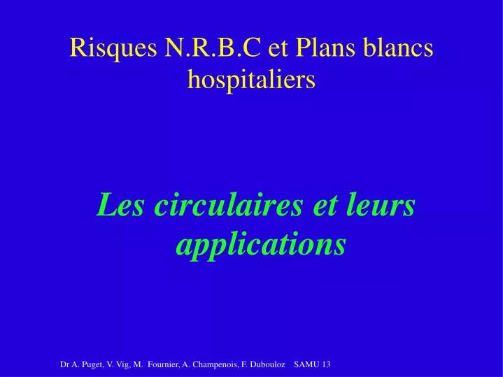 les circulaires et leurs applications