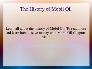 Mobil Oil History