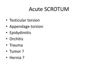 Acute SCROTUM