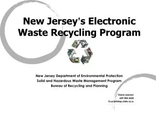 New Jersey ’ s Electronic Waste Recycling Program