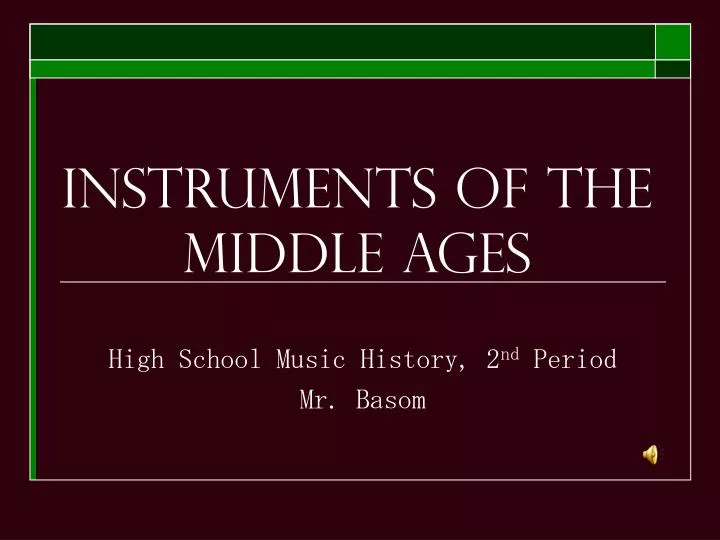 instruments of the middle ages