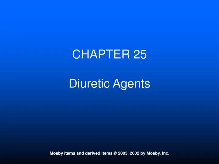 chapter 25 diuretic agents