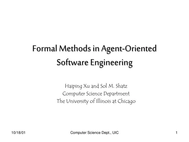 formal methods in agent oriented software engineering