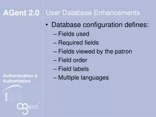 User Database Enhancements