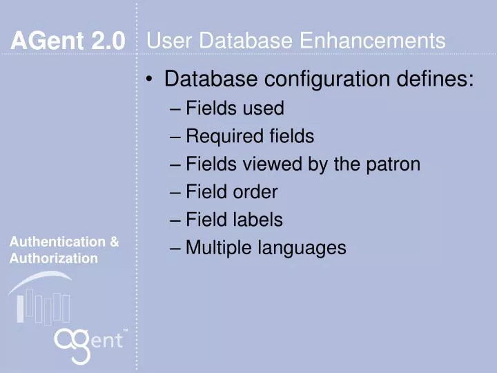 user database enhancements