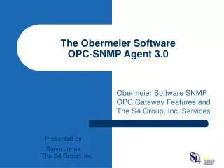 The Obermeier Software OPC-SNMP Agent 3.0