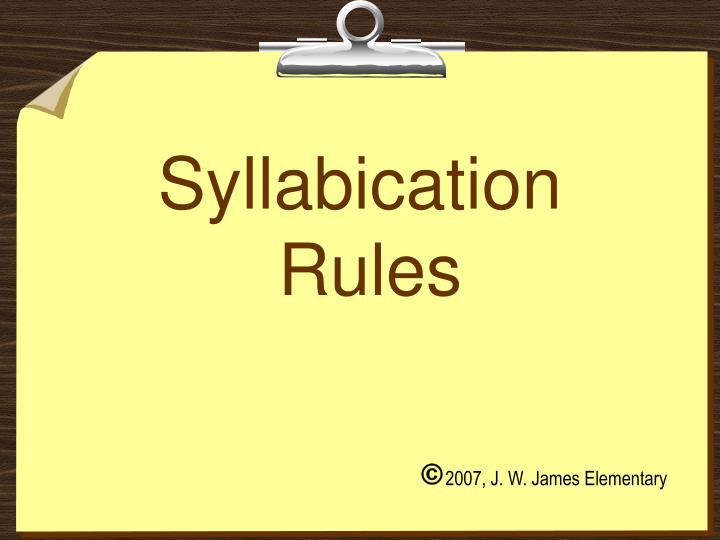 syllabication rules