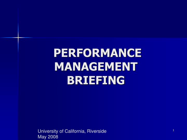 performance management briefing