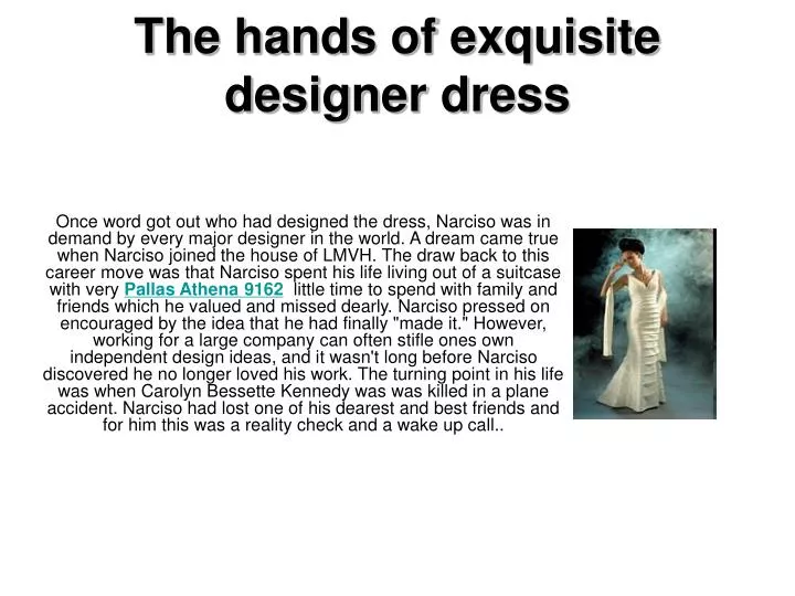 the hands of exquisite designer dress