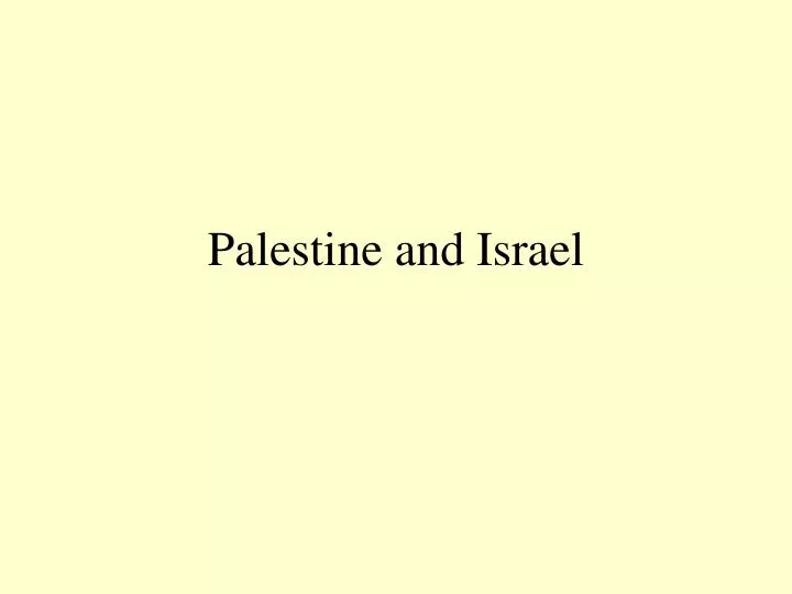 palestine and israel