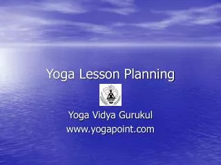Yoga Lesson Planning