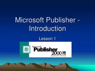 Microsoft Publisher - Introduction