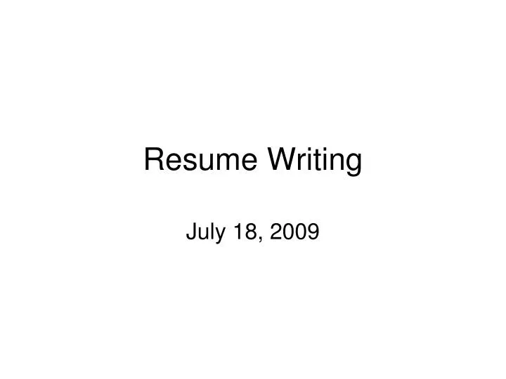 resume writing