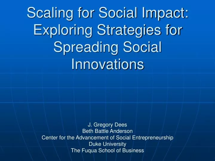 scaling for social impact exploring strategies for spreading social innovations