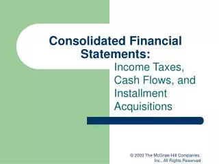 Consolidated Financial Statements: