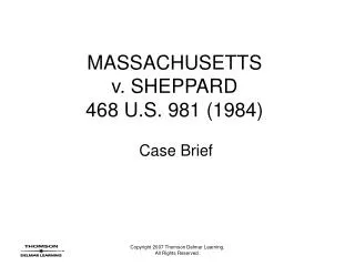 MASSACHUSETTS v. SHEPPARD 468 U.S. 981 (1984)
