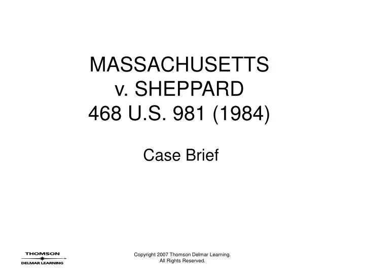 massachusetts v sheppard 468 u s 981 1984