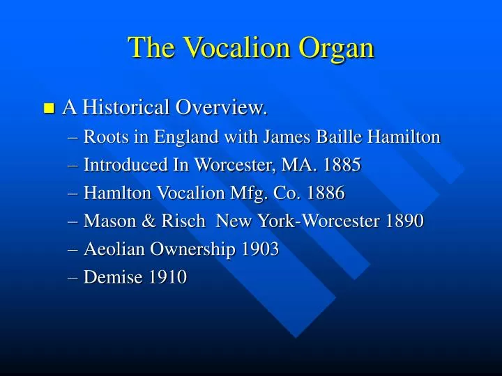 the vocalion organ